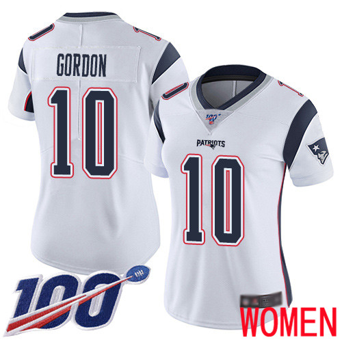 New England Patriots Football #10 Vapor Untouchable 100th Season Limited White Women Josh Gordon Road NFL Jersey->new england patriots->NFL Jersey